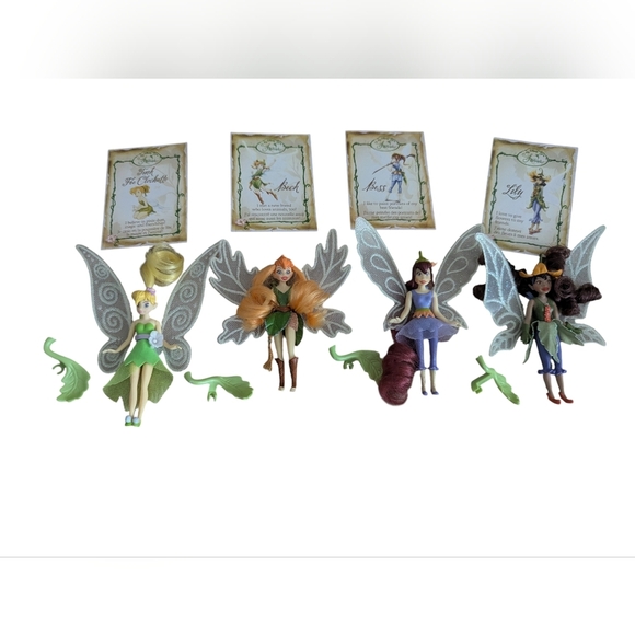 Disney Other - Disney Fairies Tinker Bell Fawn Bess Lily Friendship Collection 4" Dolls Set